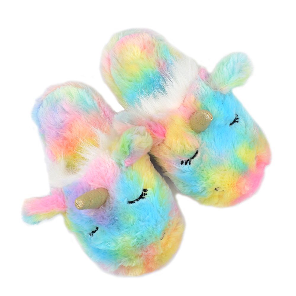 Colorful Plush Unicorn Bedroom Slippers - Queerks™