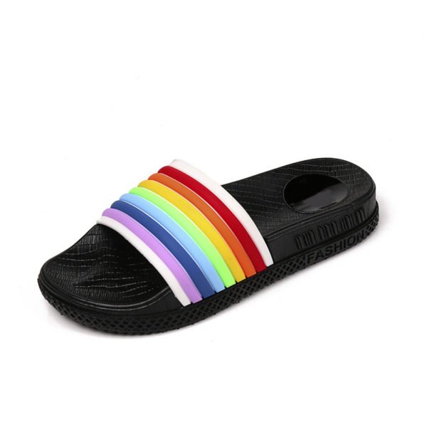 Rainbow Striped Women's Slippers - Queerks™