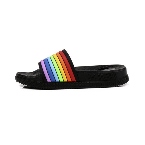 Rainbow Striped Women's Slippers - Queerks™