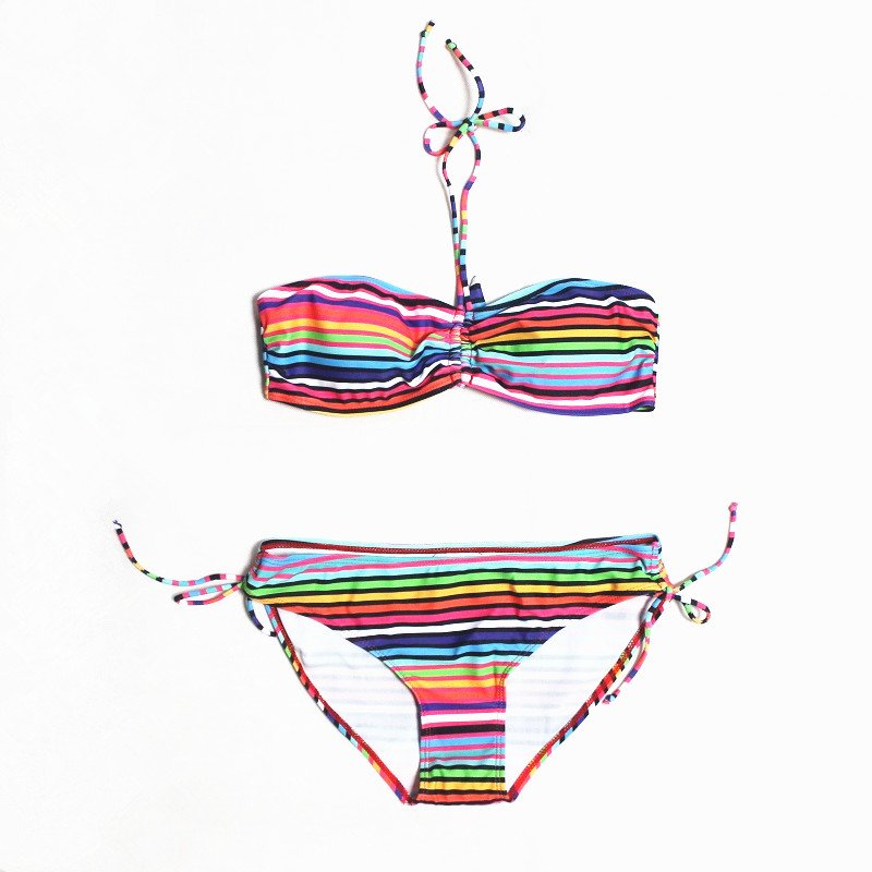 Sexy Rainbow Striped Bikini Set Queerks™