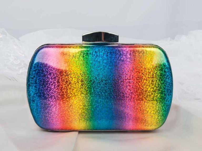 dune rainbow clutch bag