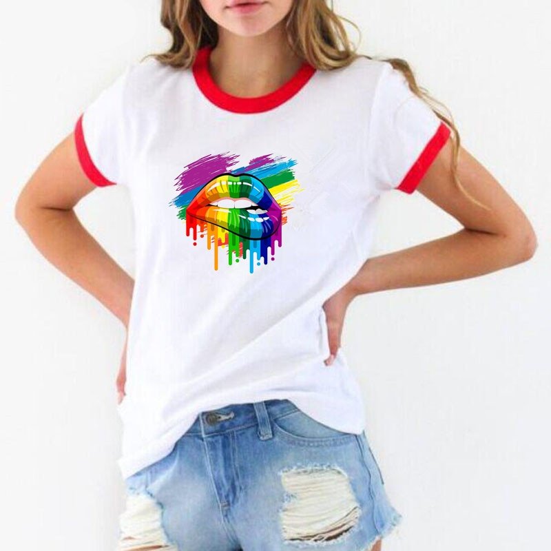 Lesbian Pride Rainbow Lips Women's Shirt - Queerks™